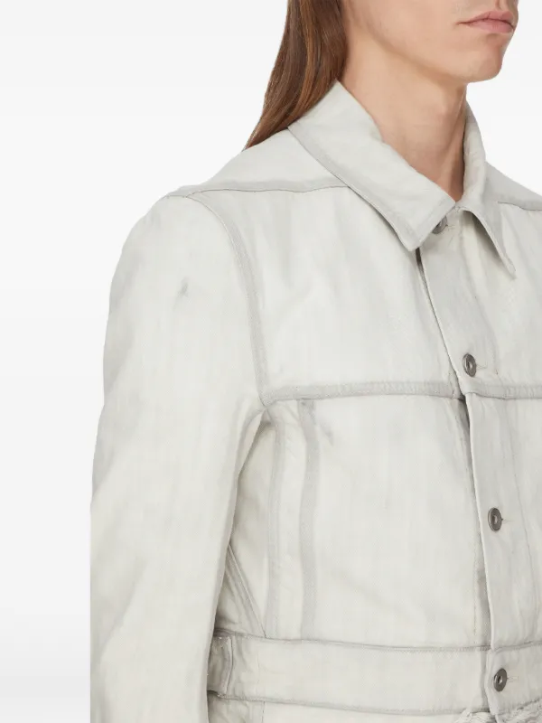 Rick Owens フレイド オーバーシャツ | ホワイト | FARFETCH JP