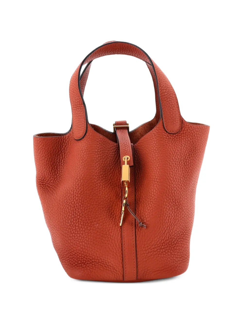 Hermès Pre-Owned Borsa a secchiello Picotin Lock PM in pelle Clemence - Marrone