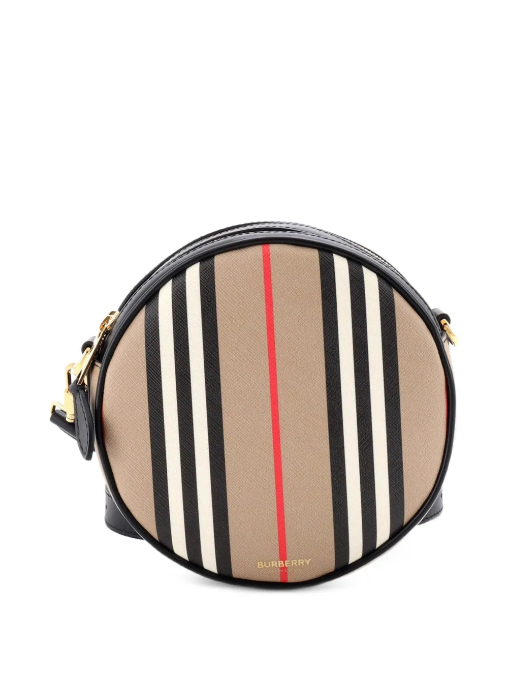 Burberry Pre-Owned Louise Round Bag Icon Stripe E-Canvas belt bag - Nero