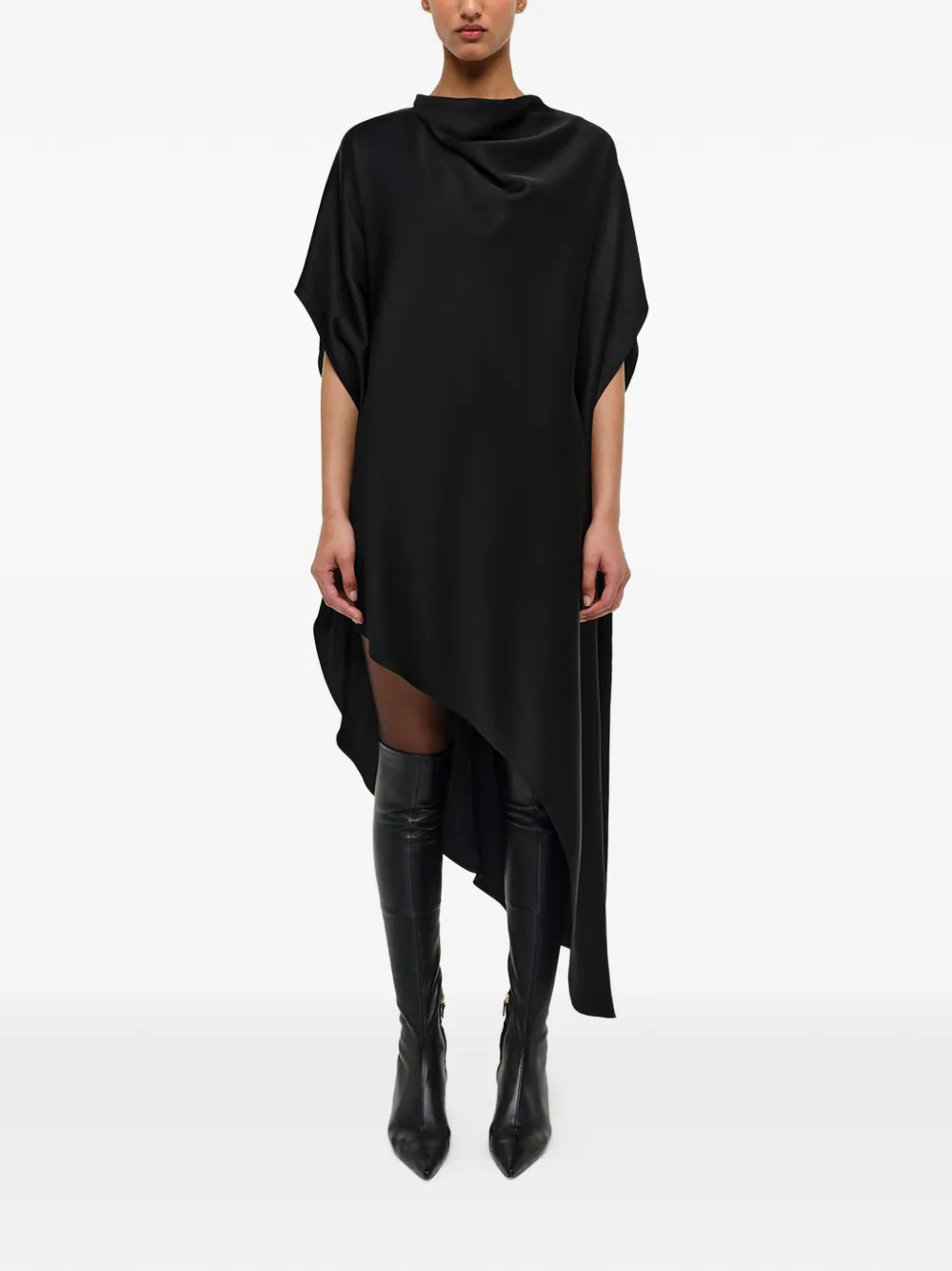 SIMKHAI Sadia asymmetrische mini-jurk Zwart