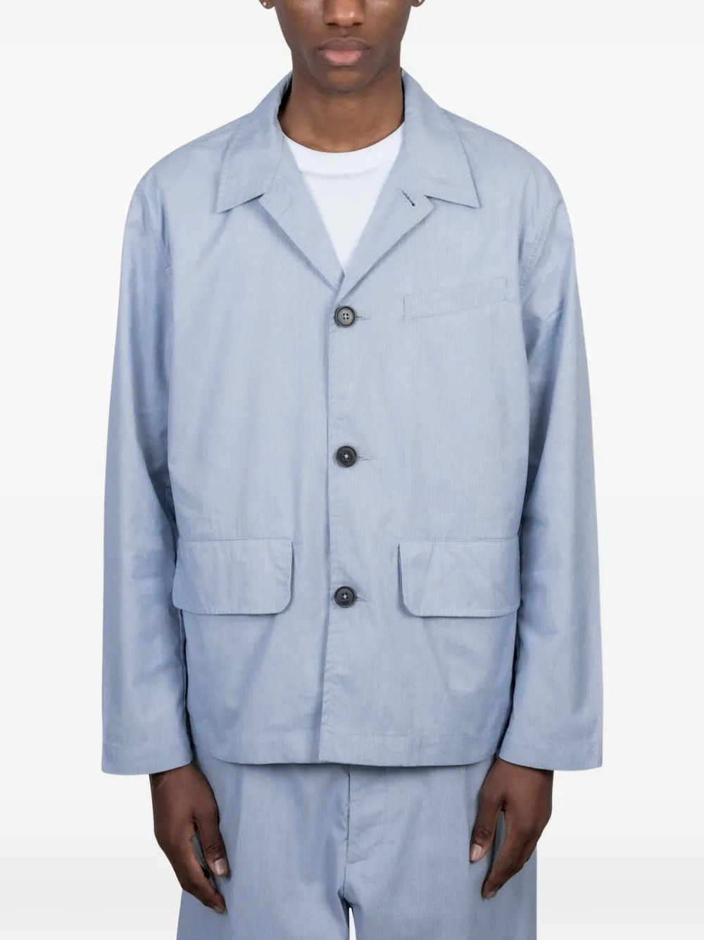 Universal Works 플랩 포켓 버튼 재킷 | 블루 | Image 1