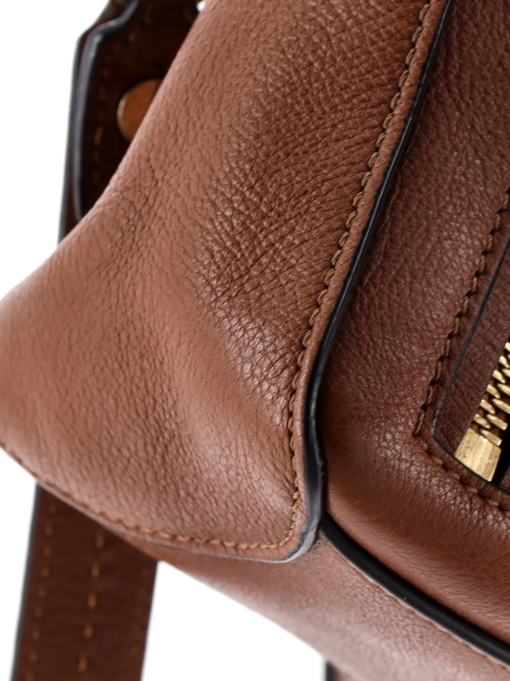 Pre-owned Chloé Faye Day Bag Leather Small Satchel In Brown