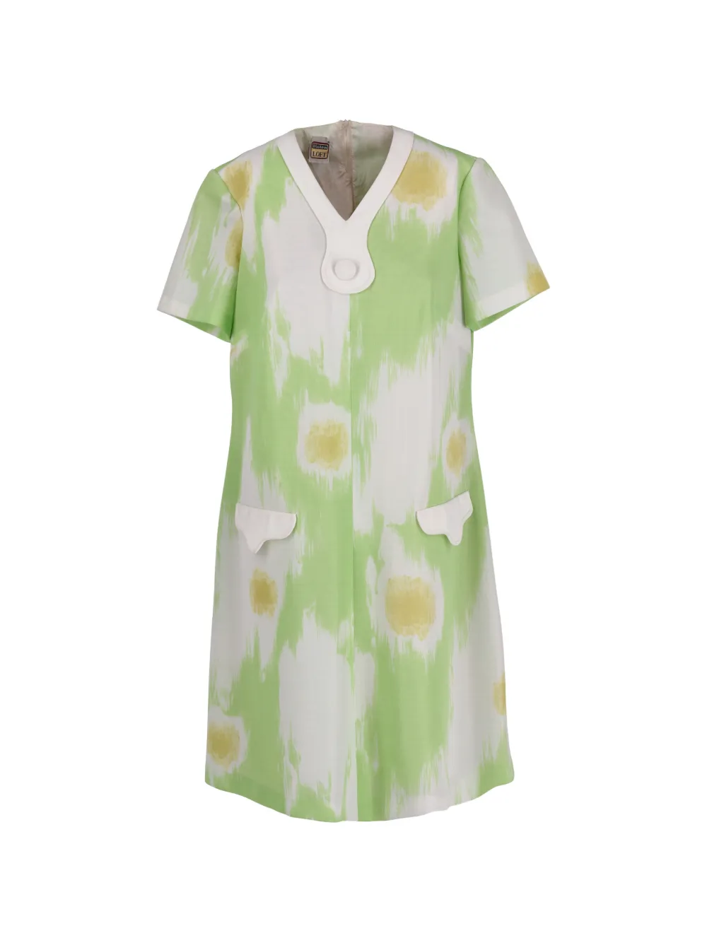 Vintage V-neck mini dress - Verde