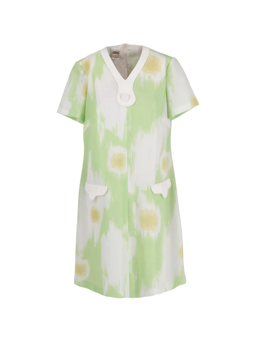 Vintage V-neck mini dress - Verde