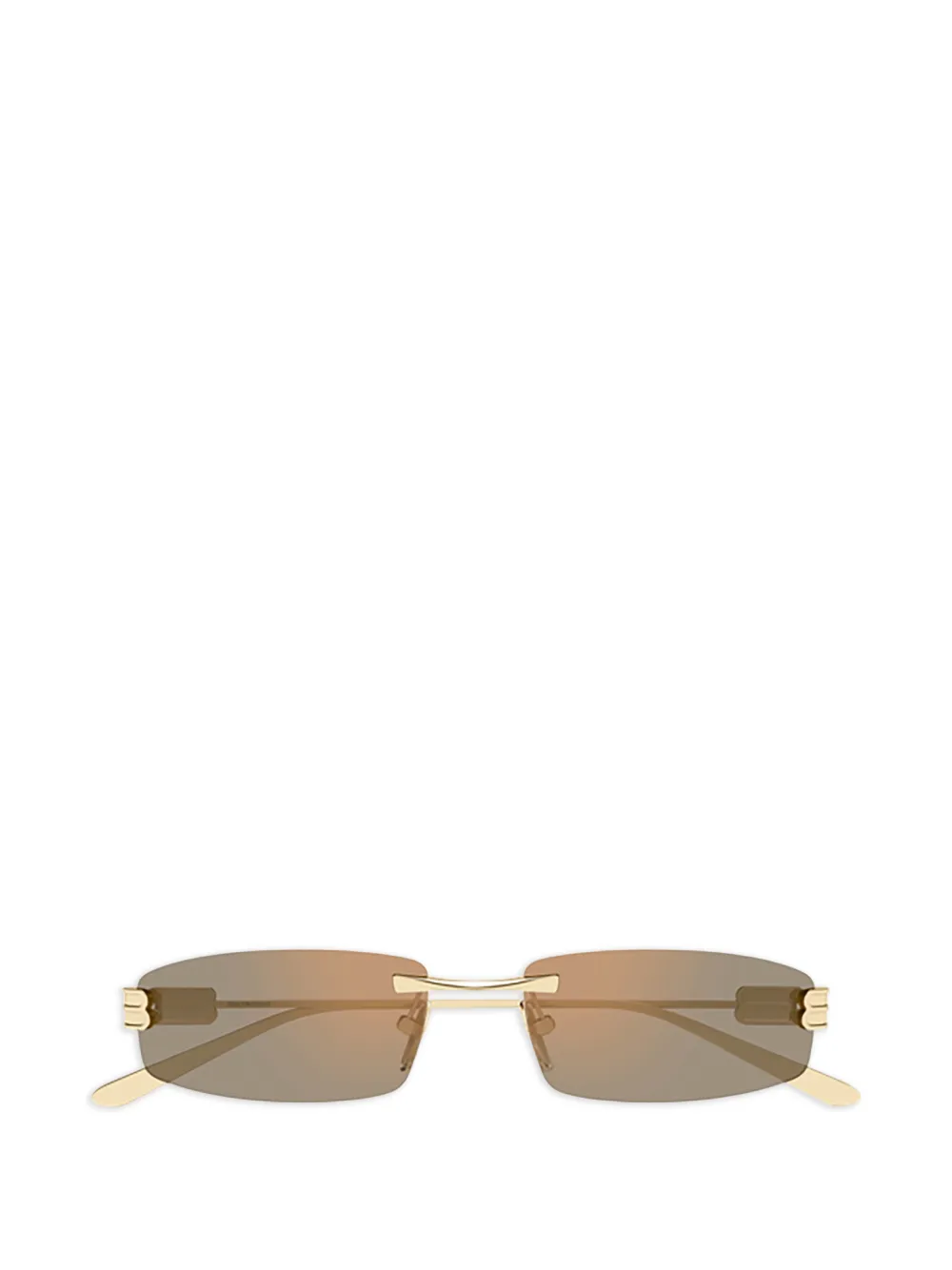 Balenciaga Eyewear rectangle rimless sunglasses - Oro