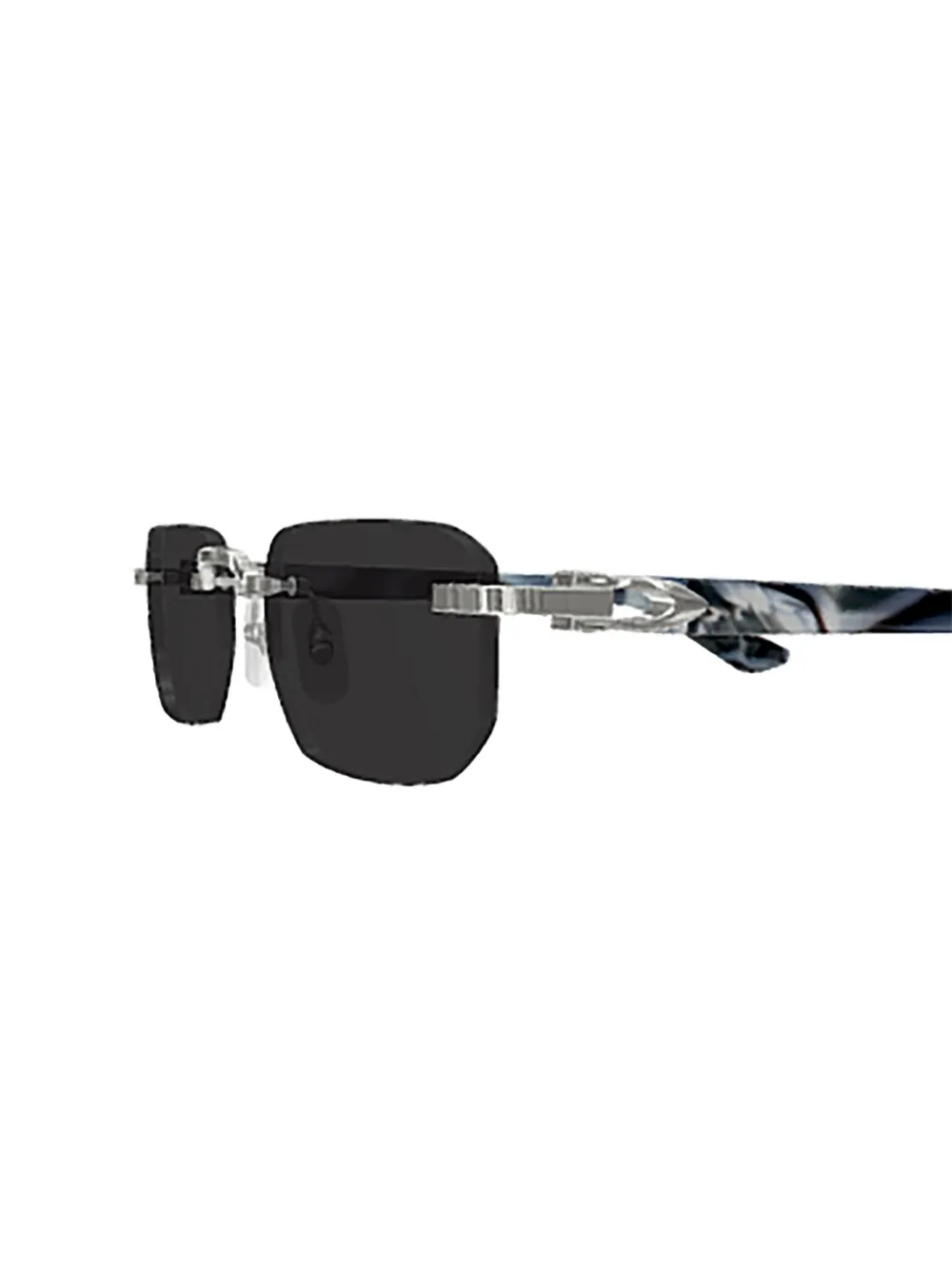  Cartier Eyewear Rectangle-frame Sunglasses - Silver 