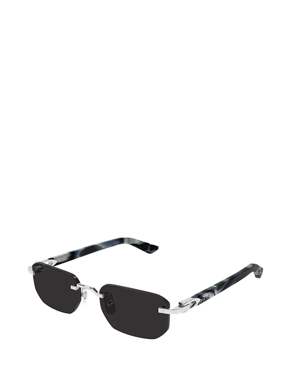  Cartier Eyewear Rectangle-frame Sunglasses - Silver 