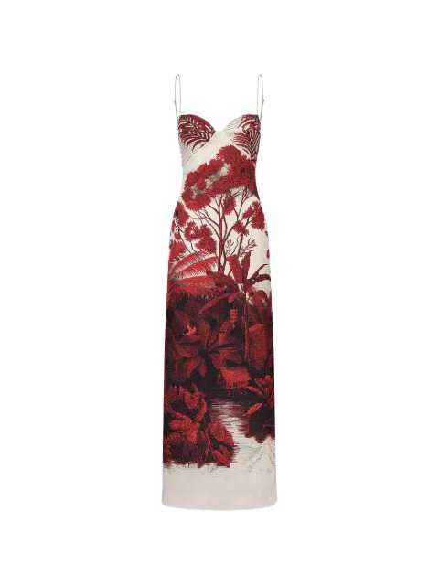 Johanna Ortiz vestido largo con estampado floral
