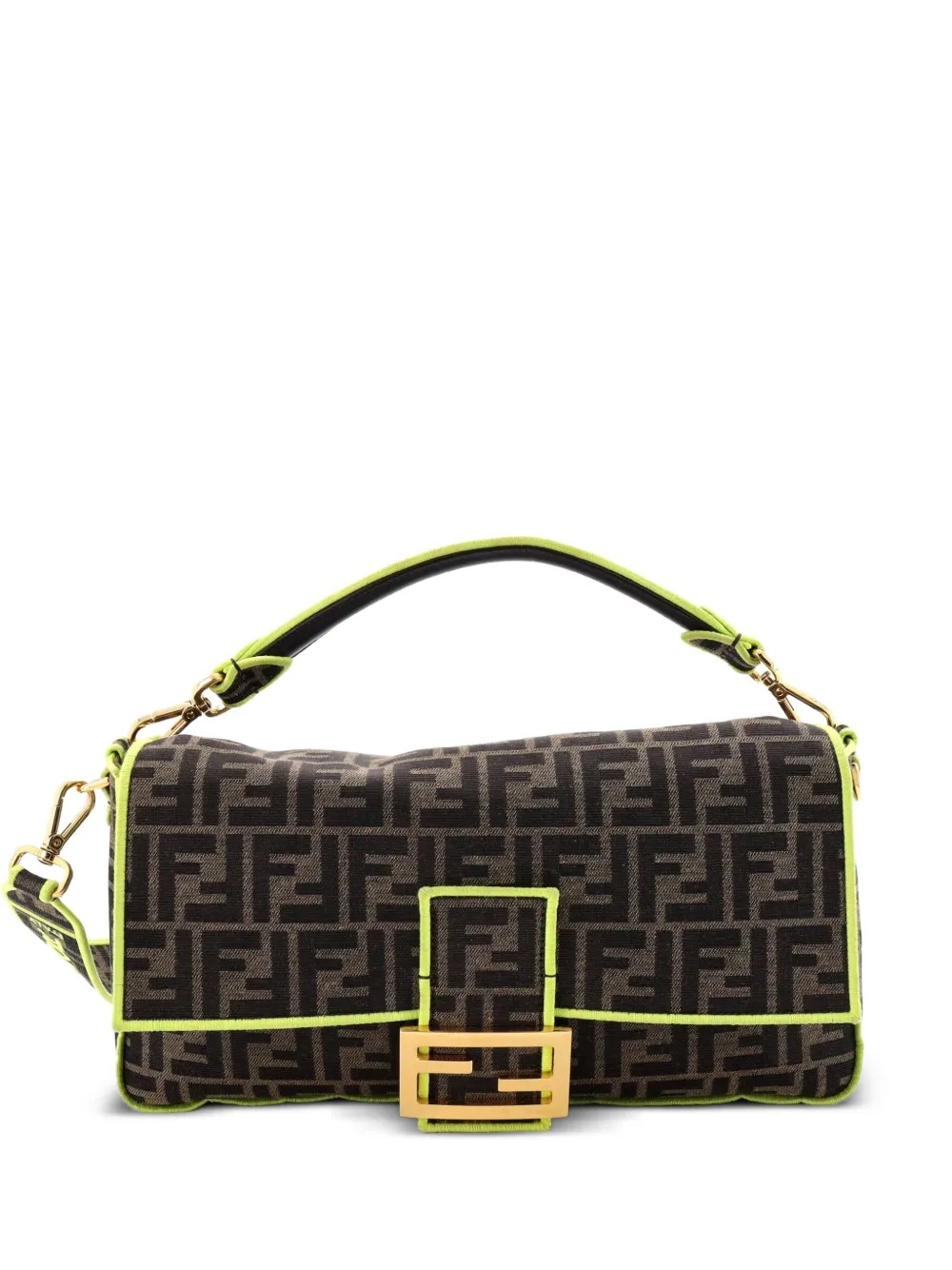 Fendi Pre-Owned Baguette NM Bag Zucca Canvas Large shoulder bag - Giallo