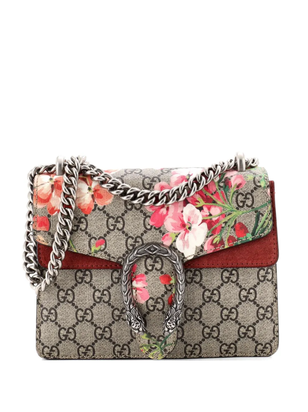Gucci Pre-Owned Dionysus Bag Blooms Print GG Coated Canvas Mini shoulder bag - Marrone