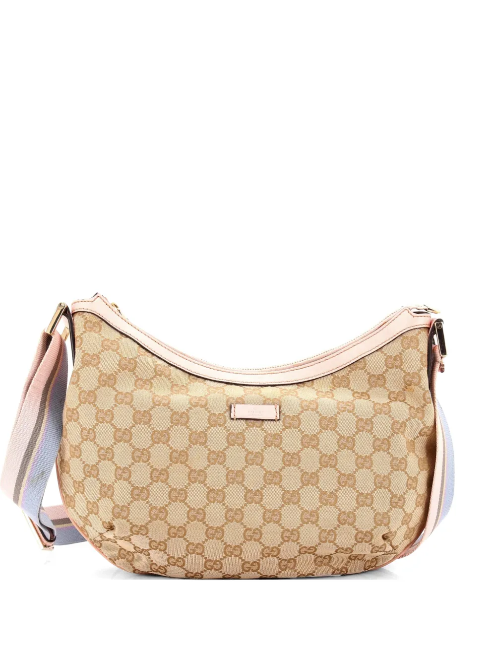 Gucci Pre-Owned Saddle Zip Messenger Bag GG Canvas with Leather Medium crossbody bag - Toni neutri