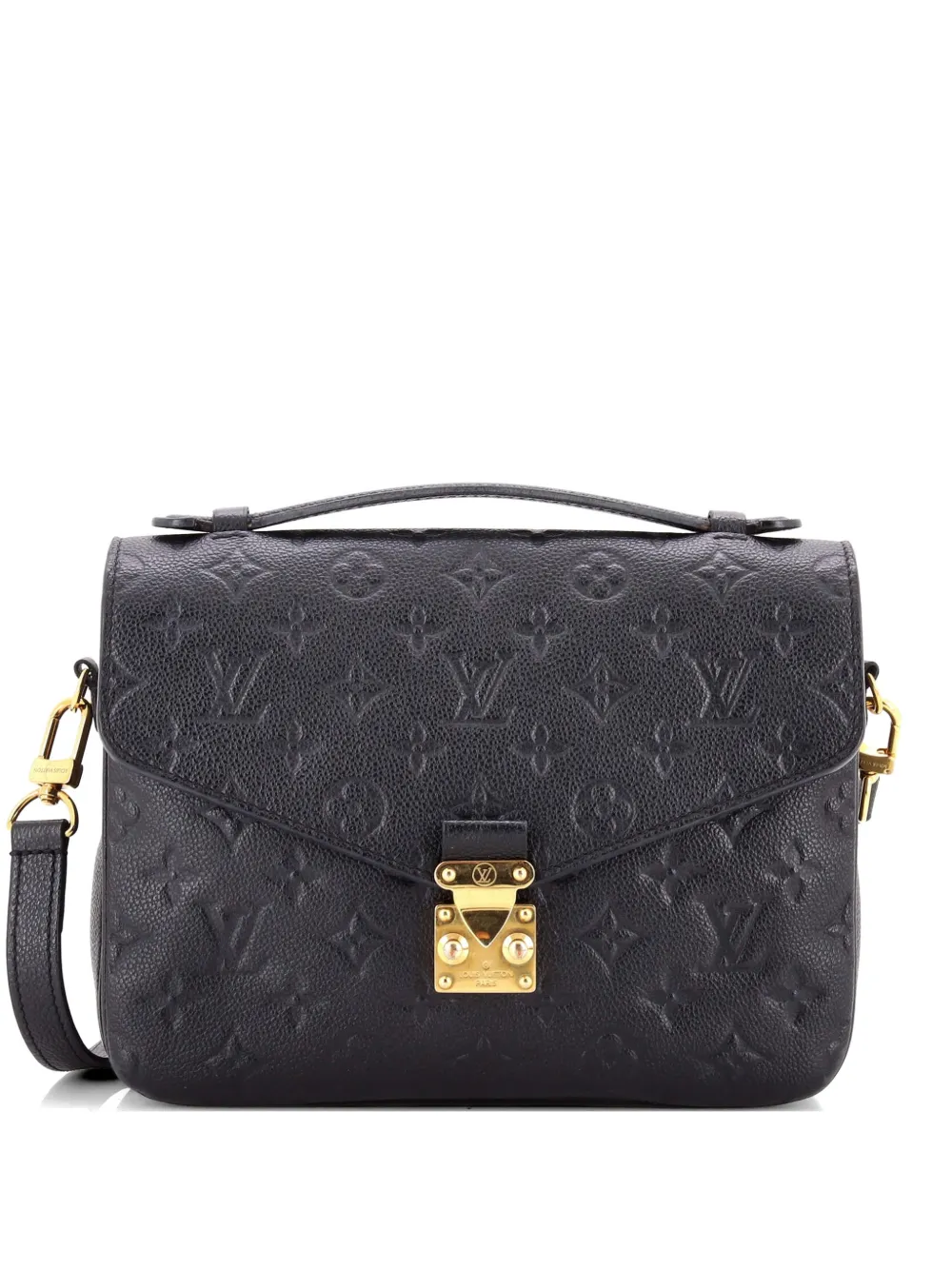 Pre-owned Louis Vuitton Pochette Metis Monogram Empreinte Leather Crossbody Bag In Blue