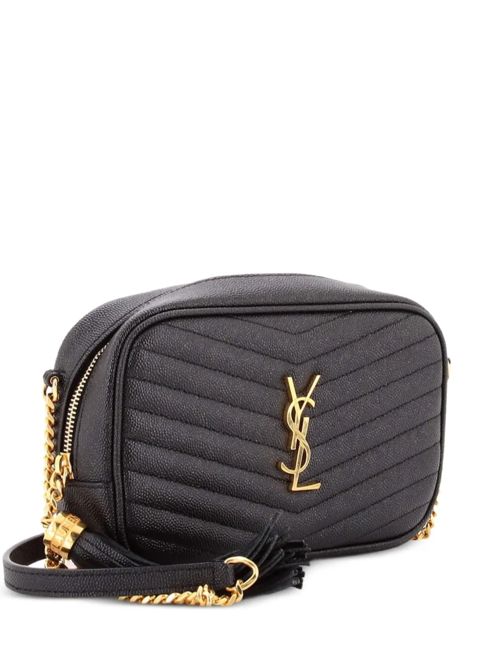 Saint Laurent Pre-Owned LouLou Matelasse Chevron Leather Mini crossbody bag - Nero