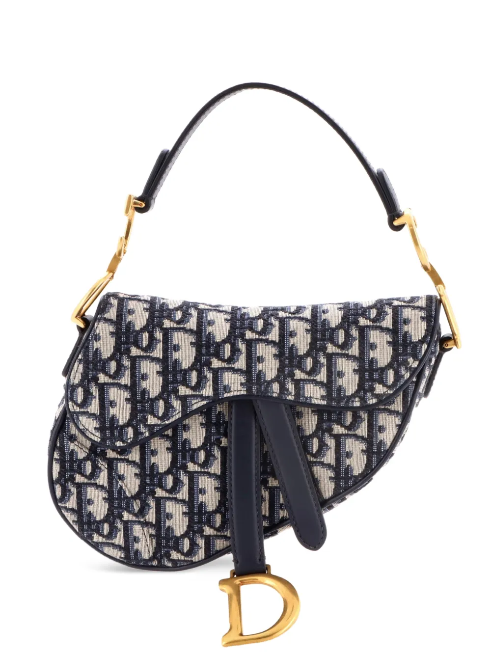 Christian Dior Pre-Owned Saddle Handbag Oblique Canvas Mini shoulder bag - Blu