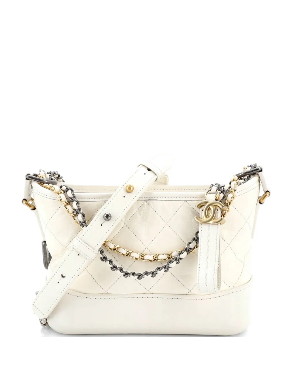 CHANEL Pre-Owned Gabrielle Quilted Aged Calfskin Small hobo bag - Toni neutri