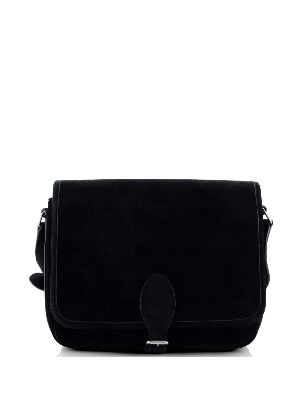 Saint Laurent Pre-Owned Le Monogramme Buckle Satchel Monogram All Over Velvet and Suede Large crossbody bag - Nero