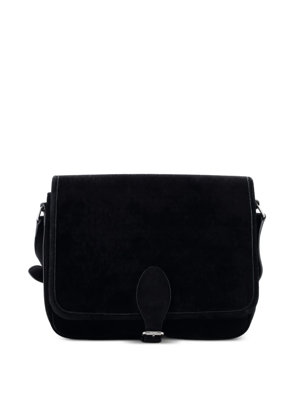 Saint Laurent Pre-Owned Le Monogramme Buckle Satchel Monogram All Over Velvet and Suede Large crossbody bag - Nero
