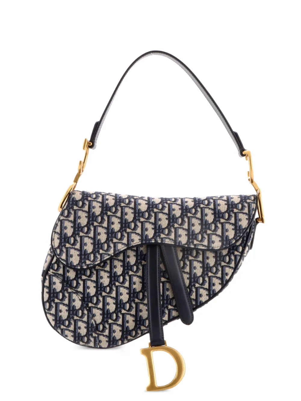 Christian Dior Pre-Owned Saddle Handbag Oblique Canvas Medium shoulder bag - Blu