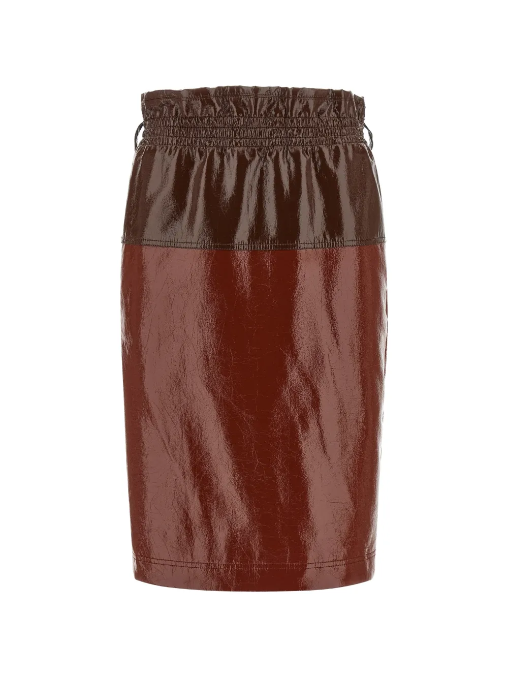 Saint Laurent colourblock paper-bag skirt - Braun