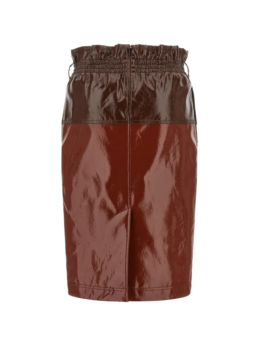  Saint Laurent Colourblock Paper-bag Skirt - Brown 