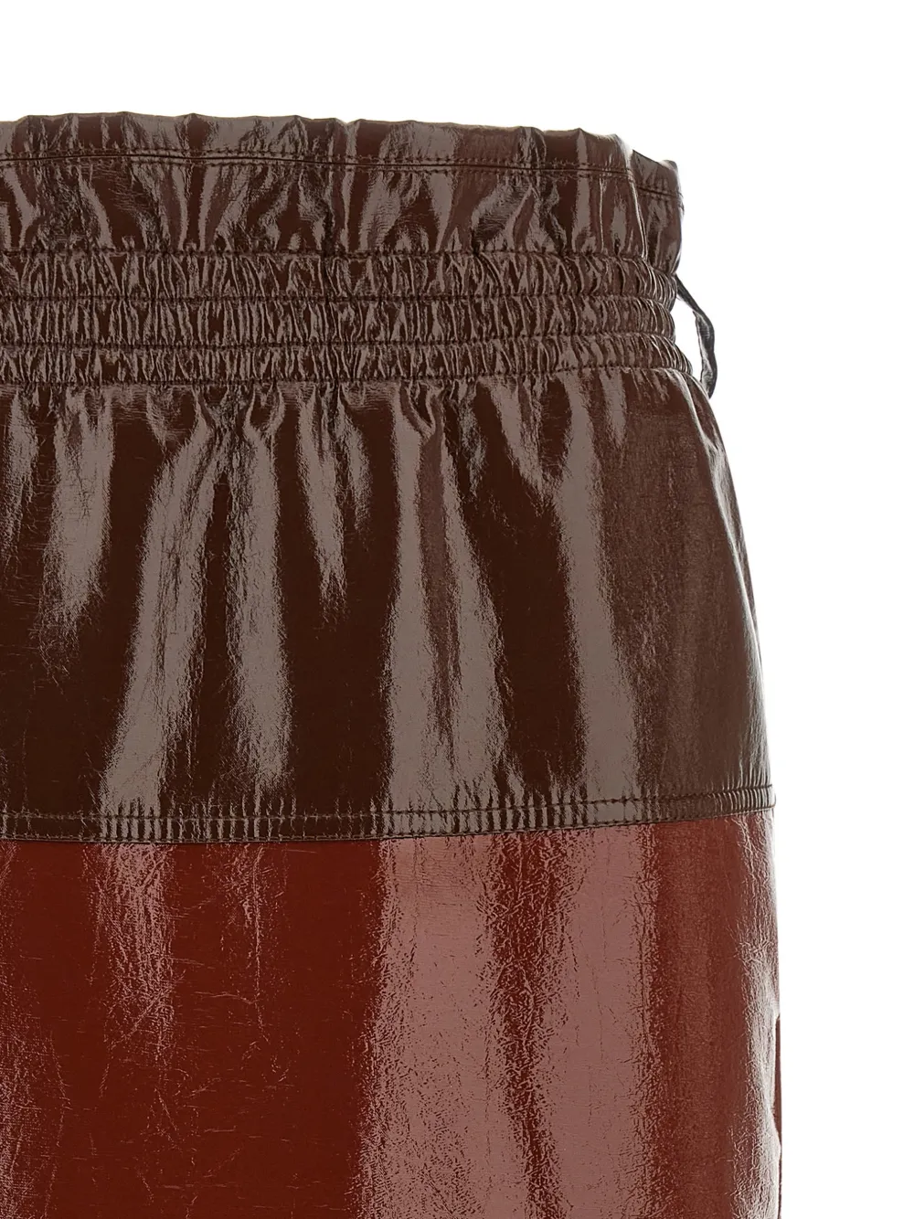  Saint Laurent Colourblock Paper-bag Skirt - Brown 