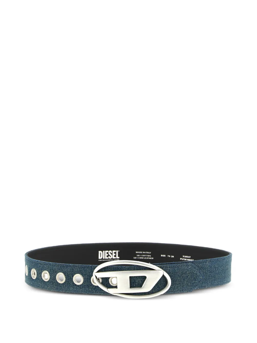Diesel B-1DR logo-buckle belt - Blu