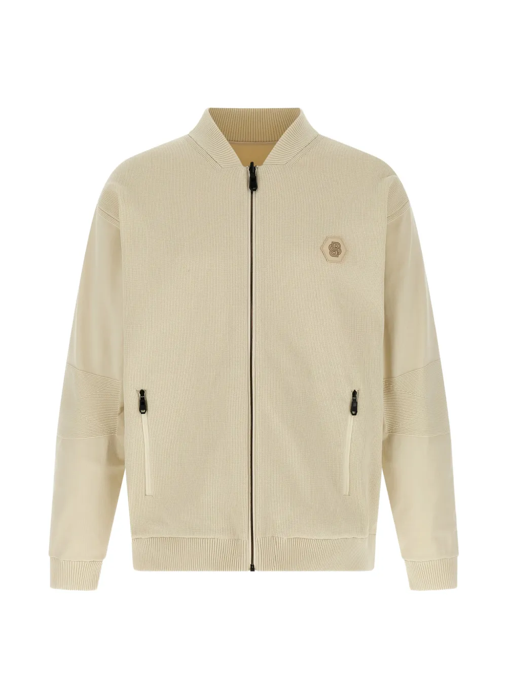BOSS Future ribbed zip-up bomber jacket - Toni neutri