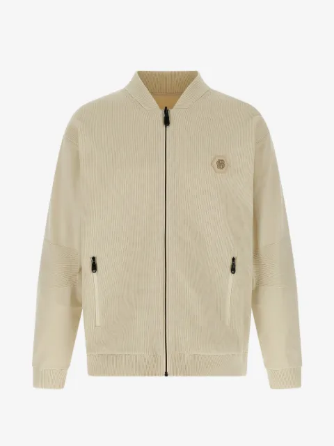 BOSS Future ribbed zip-up bomber jacket