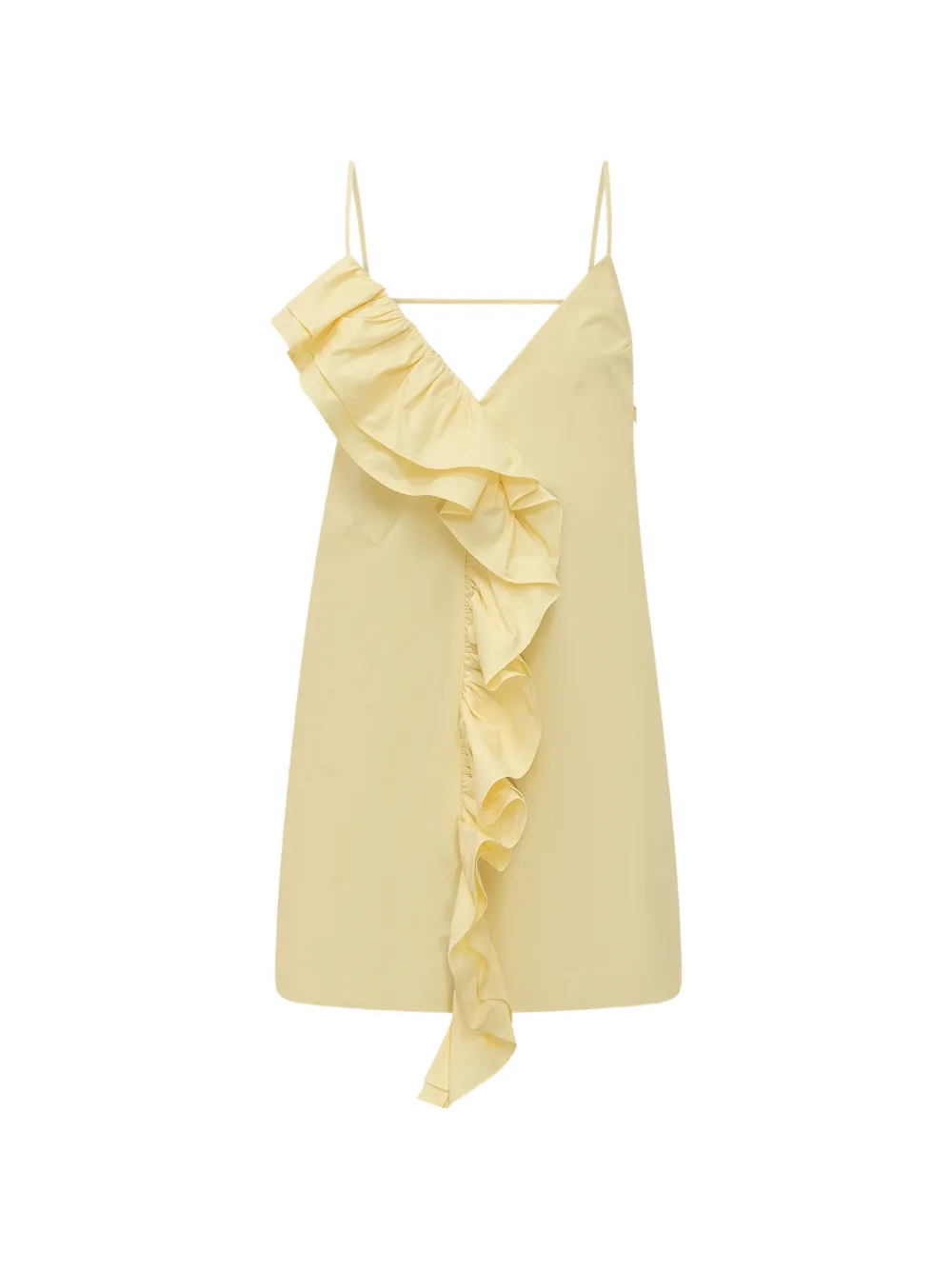 MSGM ruffled V-neck mini dress - Giallo