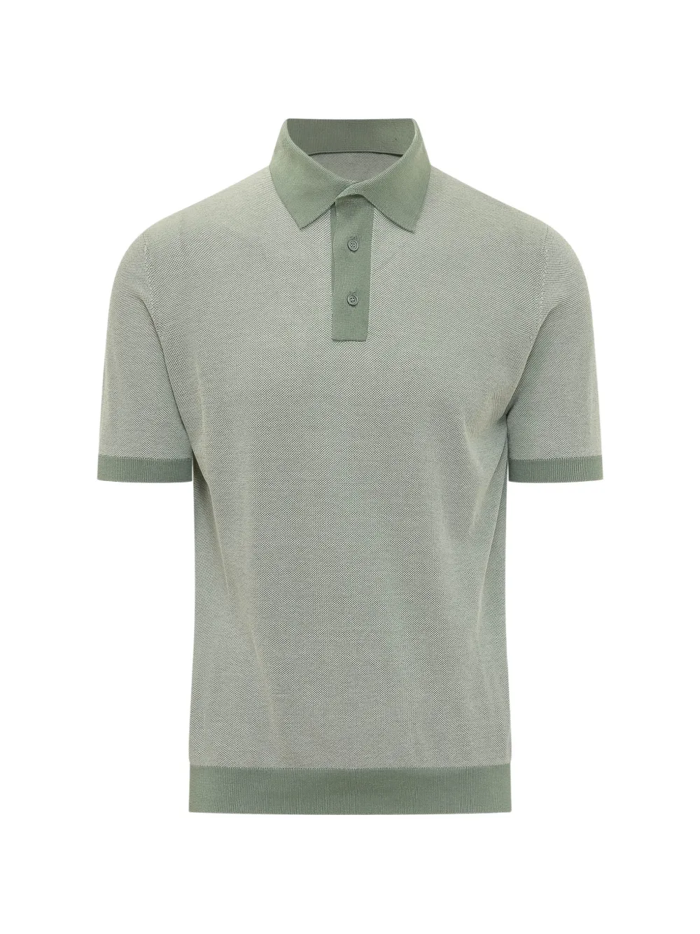 Filippo De Laurentiis Oxford-knit short-sleeve polo shirt - Verde