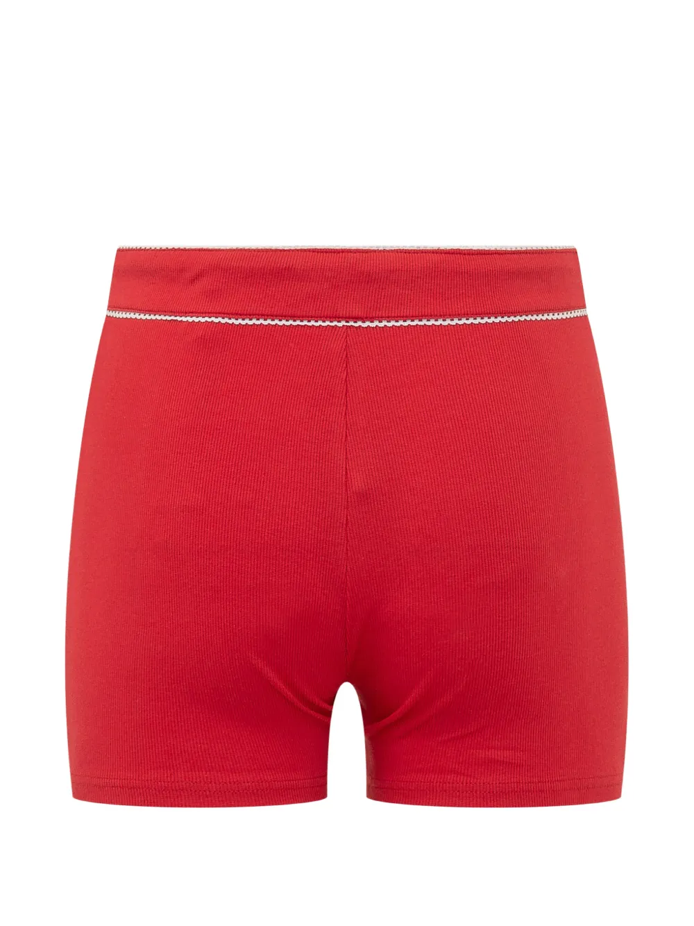 Marine Serre Ribgebreide mini-shorts met trekkoord Rood