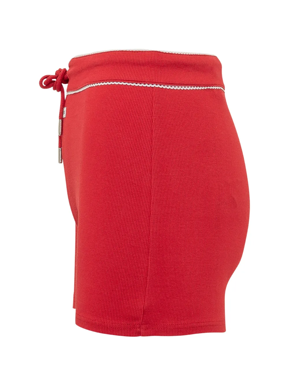 Marine Serre Ribgebreide mini-shorts met trekkoord Rood