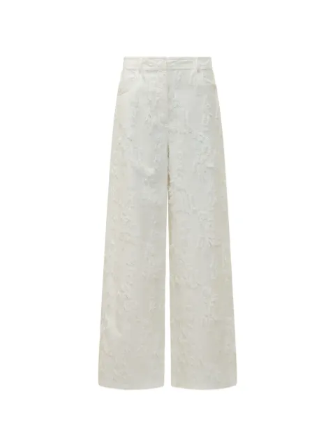 MSGM textured wide-leg trousers