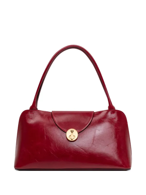 Versace Vivian Leather East/west Shoulder Bag in Red