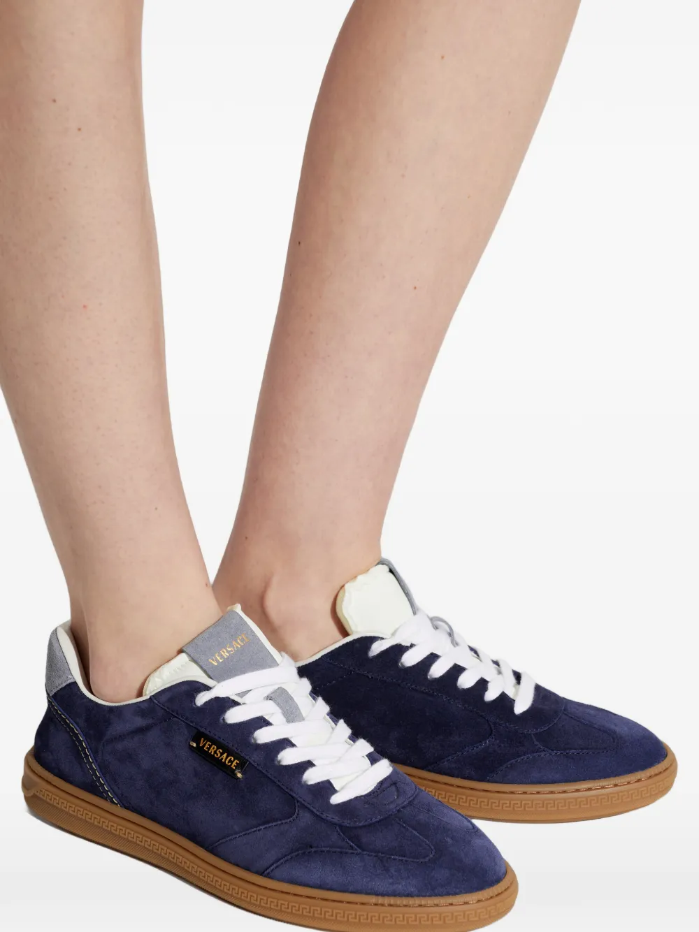 Versace Greca lace-up sneakers Blauw