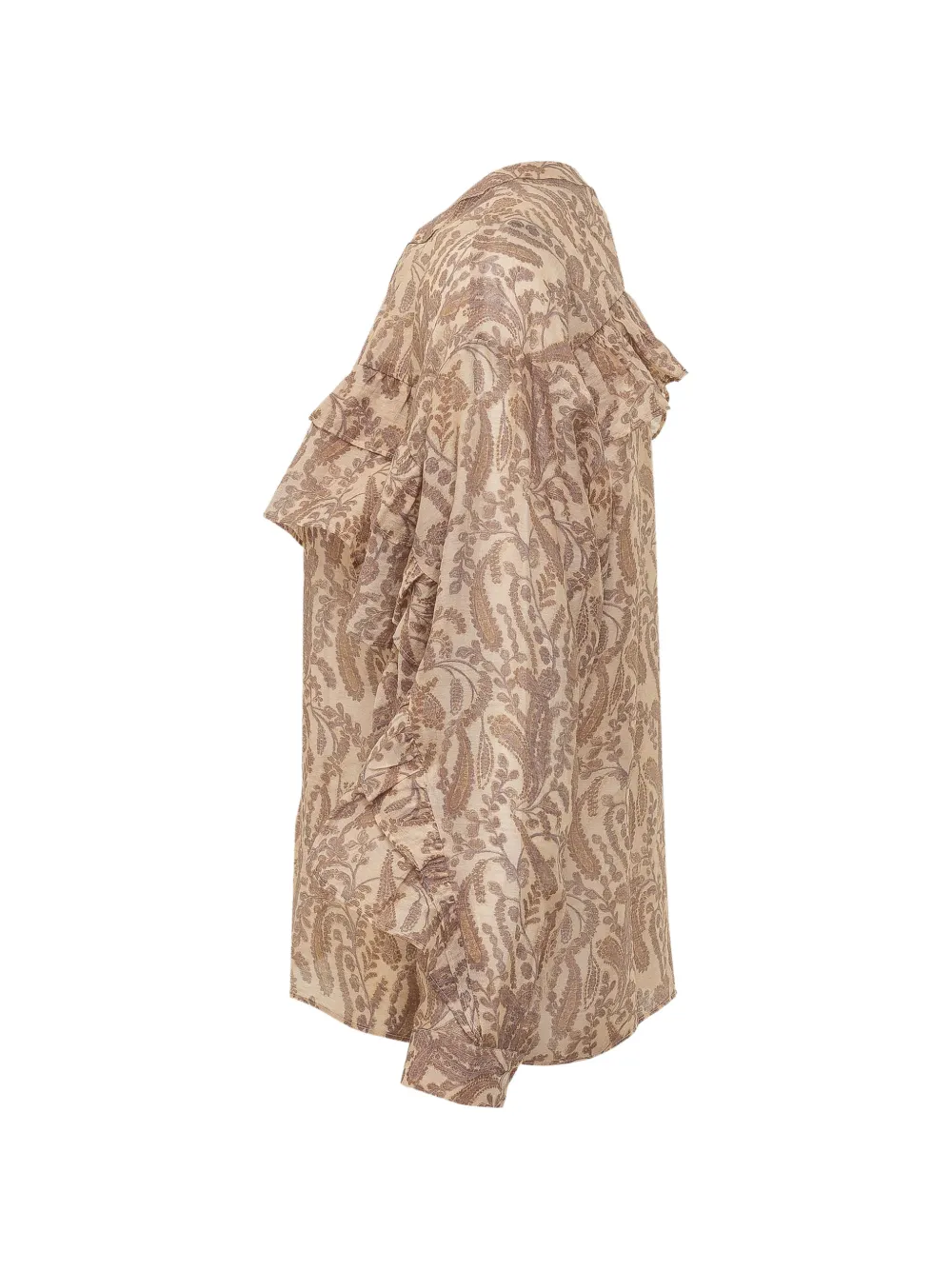  Ba&sh Tunella Ruffled Paisley Shirt - Neutrals 