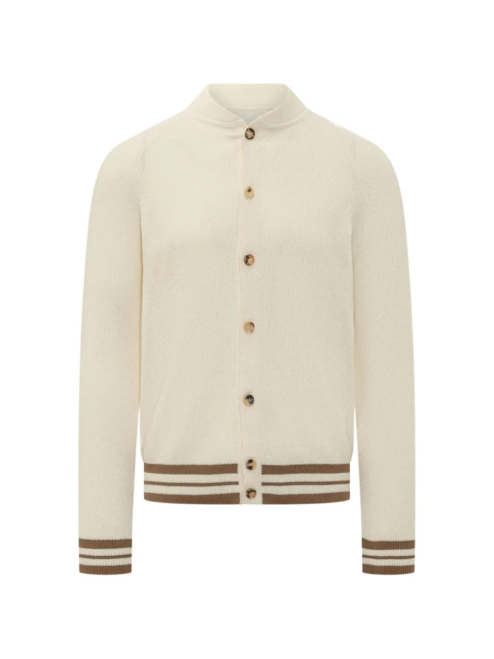 Filippo De Laurentiis raglan-sleeve striped-trim bomber jacket - Toni neutri