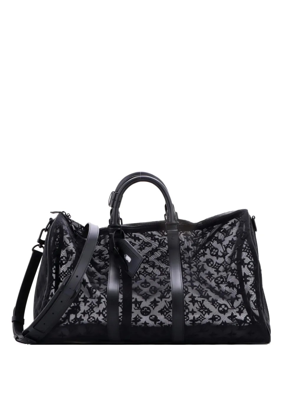 Louis Vuitton Pre-Owned Keepall Bandouliere Bag Monogram See Through Mesh 50 travel bag - Nero