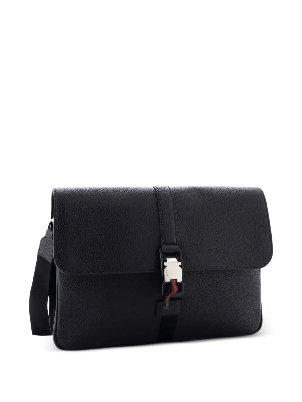 Web Buckle Wristlet Briefcase Leather Business Bag