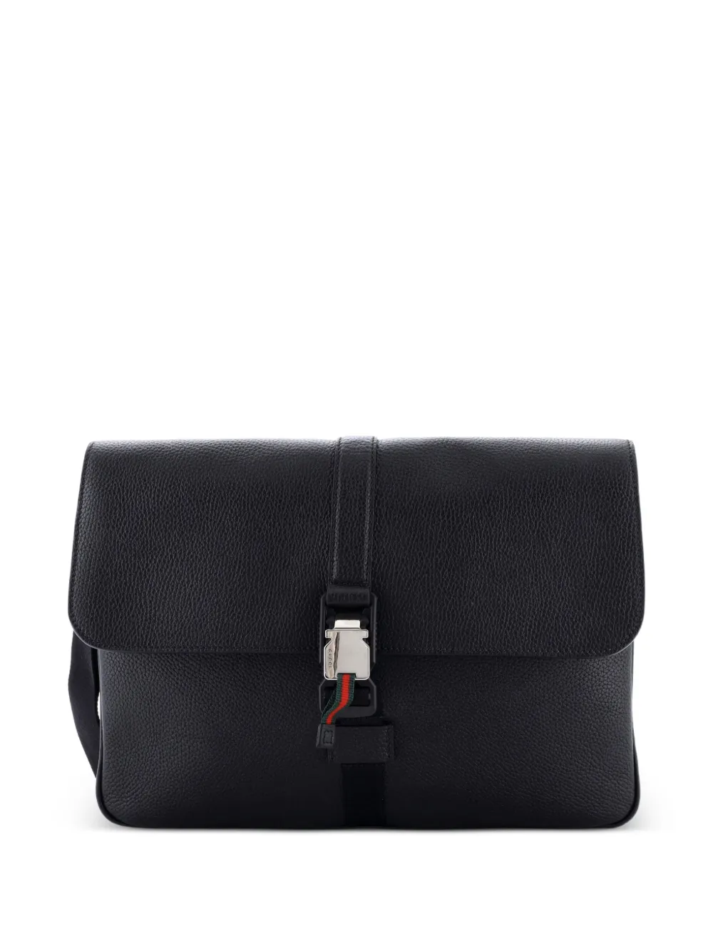 Gucci Pre-Owned Web Buckle Wristlet Briefcase Leather business bag - Nero