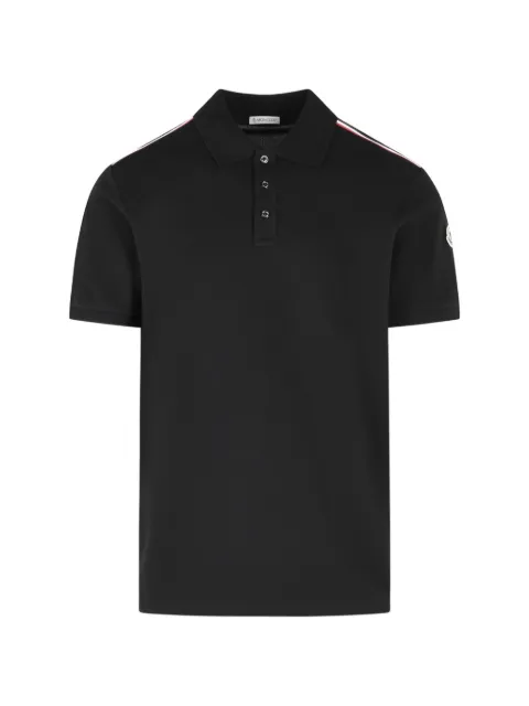 Moncler tricolour-logo cotton polo shirt