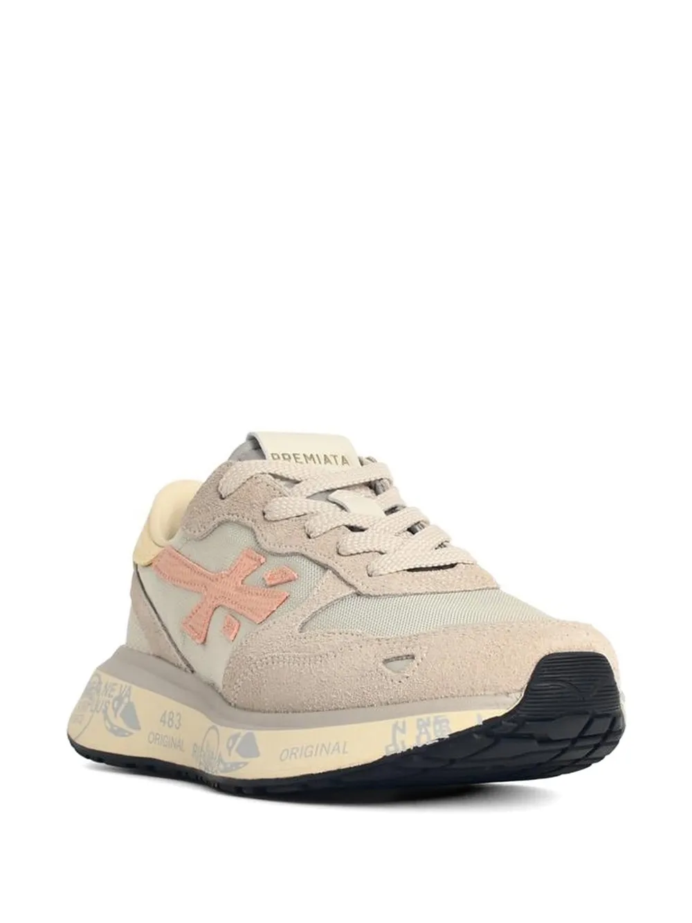 Premiata Lauryn 8184 sneakers met suède vlakken Beige