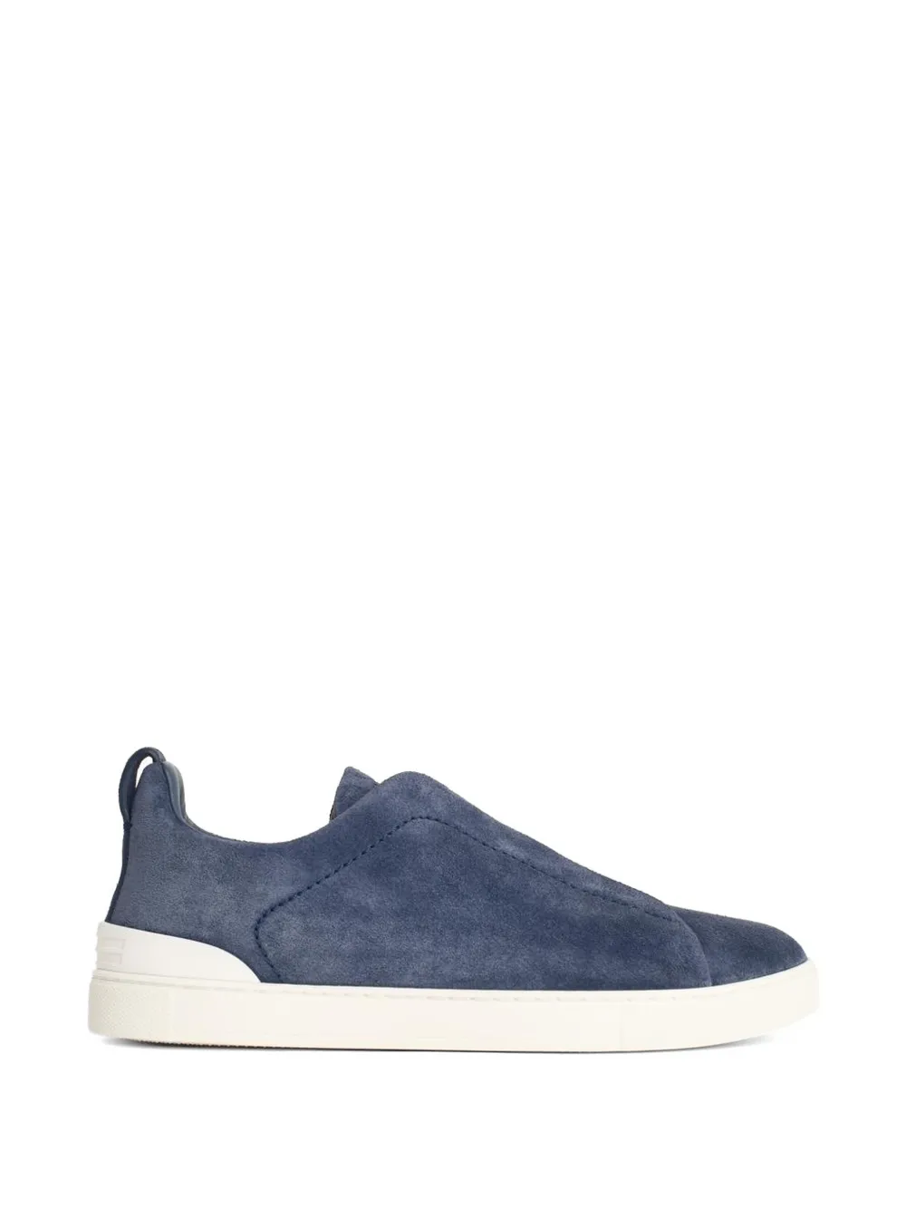 Zegna Triple Stitch suede slip-ons - Blu