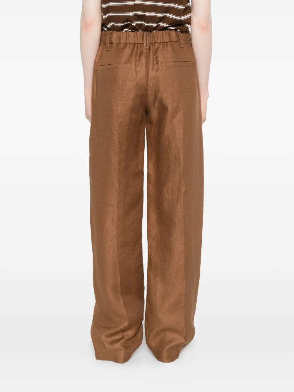 Brunello Cucinelli Broek met elastische taille Bruin