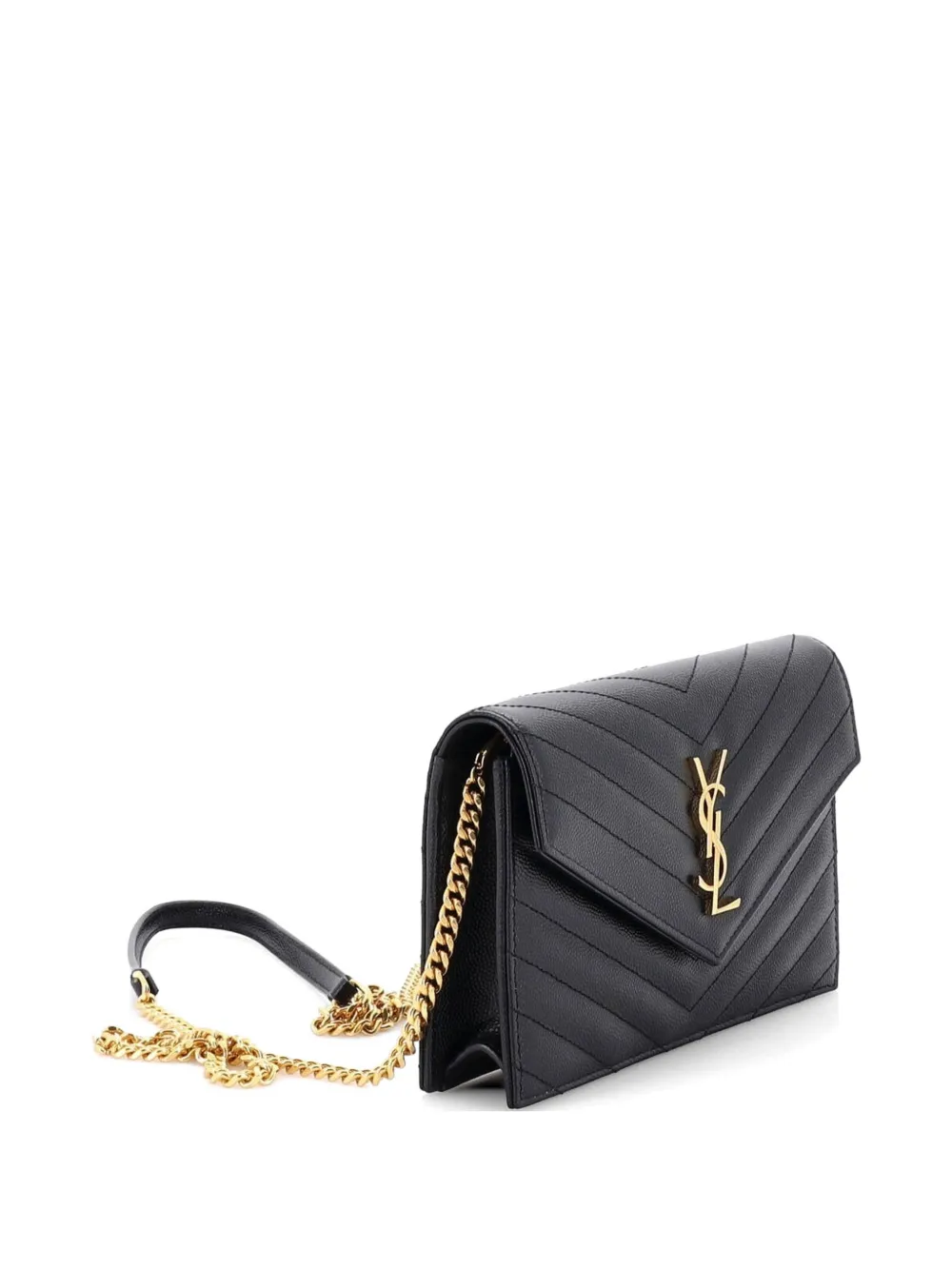 Classic Monogram Wallet On Chain Matelasse Chevron Leather Small Crossbody Bag
