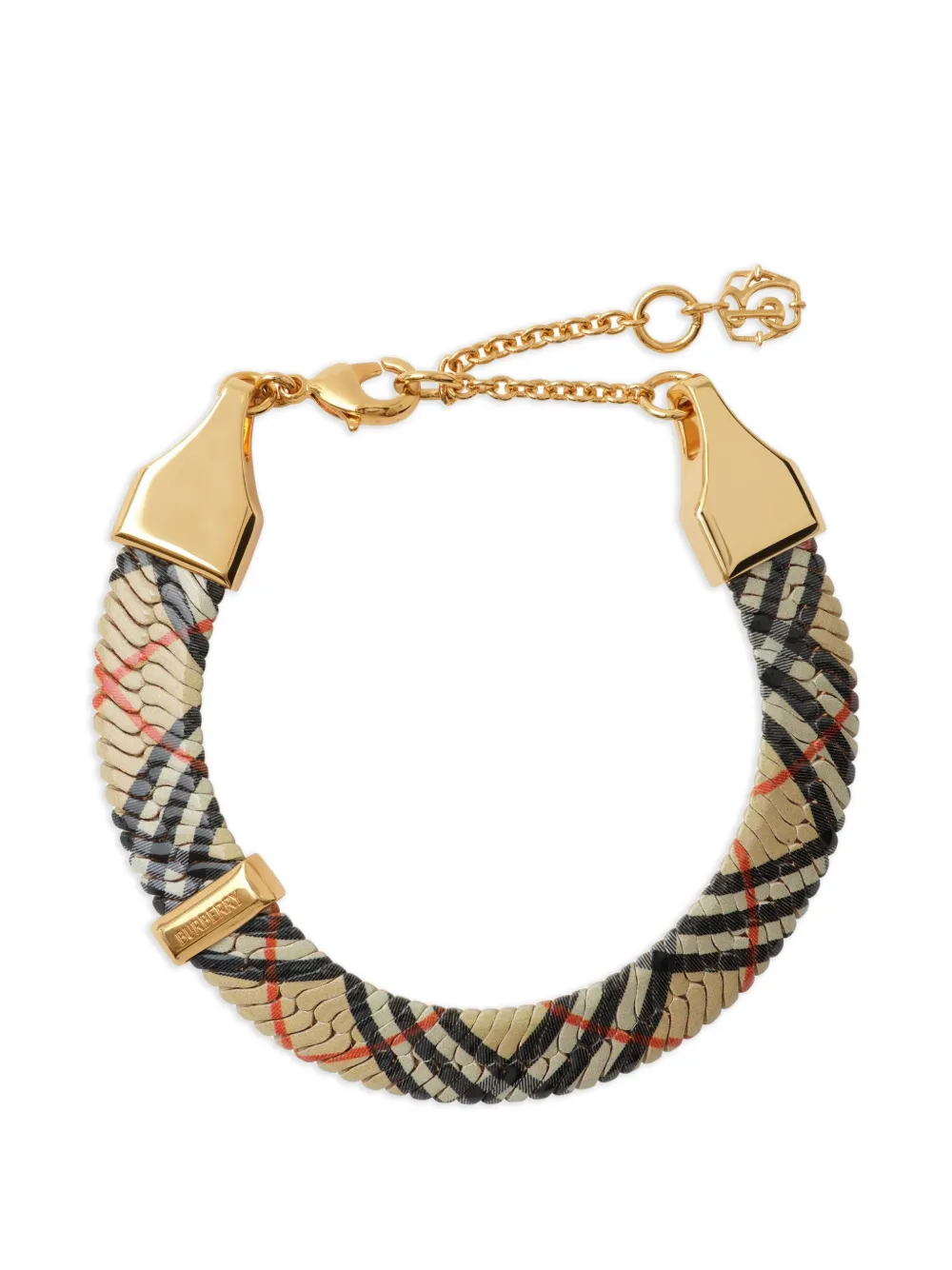 Burberry Bracciale con stampa Check - Oro