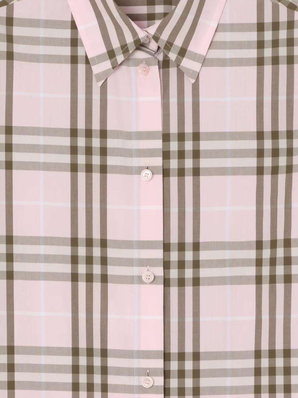 Burberry Geruit katoenen overhemd Roze