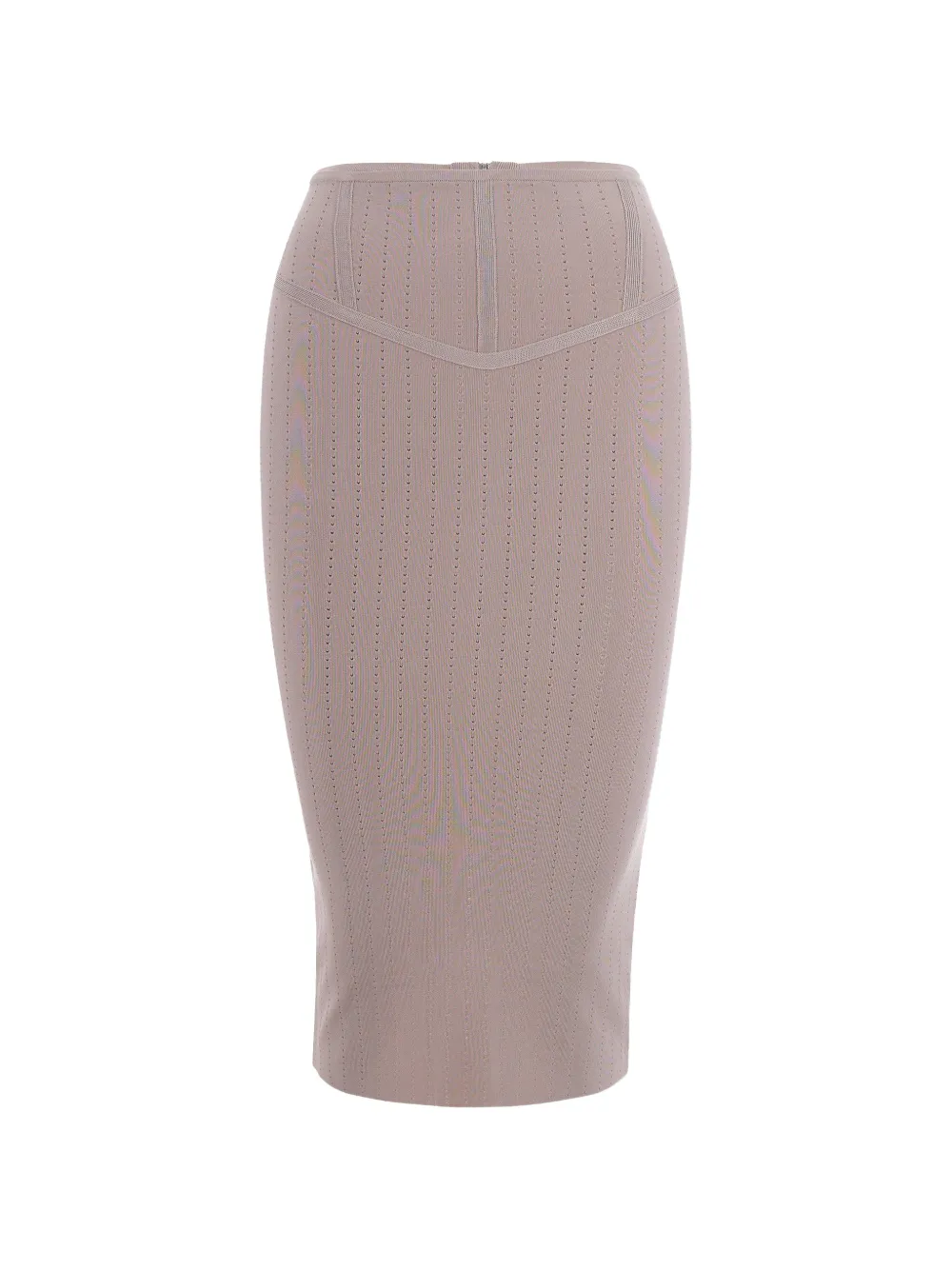 Patrizia Pepe pointelle-knit pencil skirt - Nude