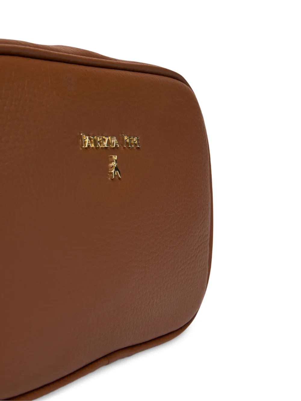  Patrizia Pepe Logo-lettering Leather Shoulder Bag - Brown 