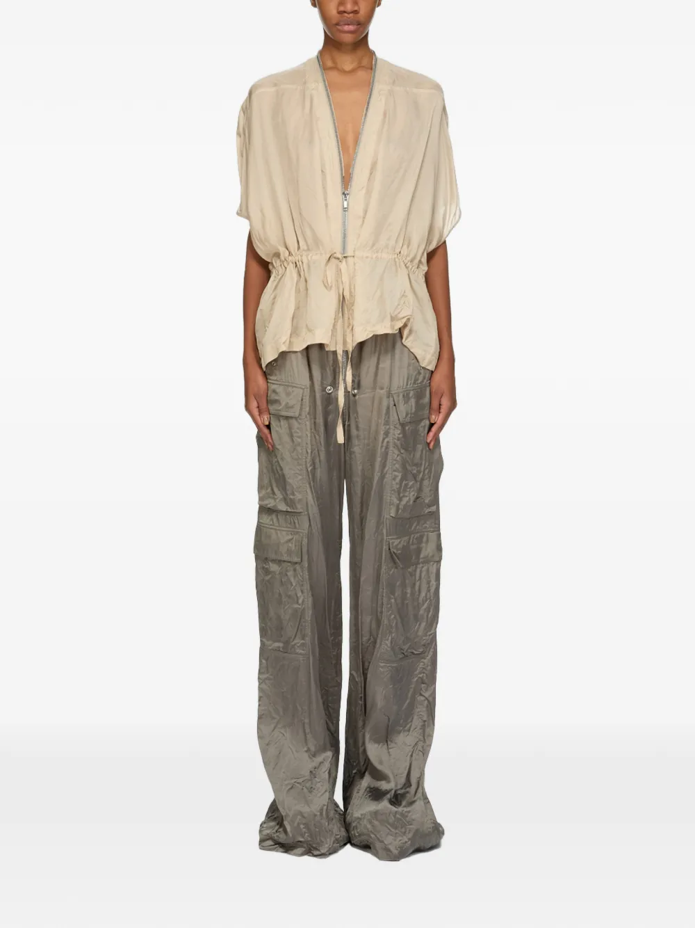  Rick Owens Drawstring-fastening Cargo-pocket Trousers - Grey 
